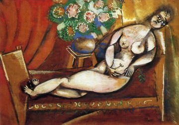 Reclining Nude contemporary Marc Chagall Oil Paintings